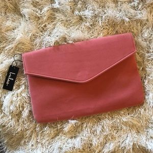 LuLu’s Pink Velvet Envelope Clutch